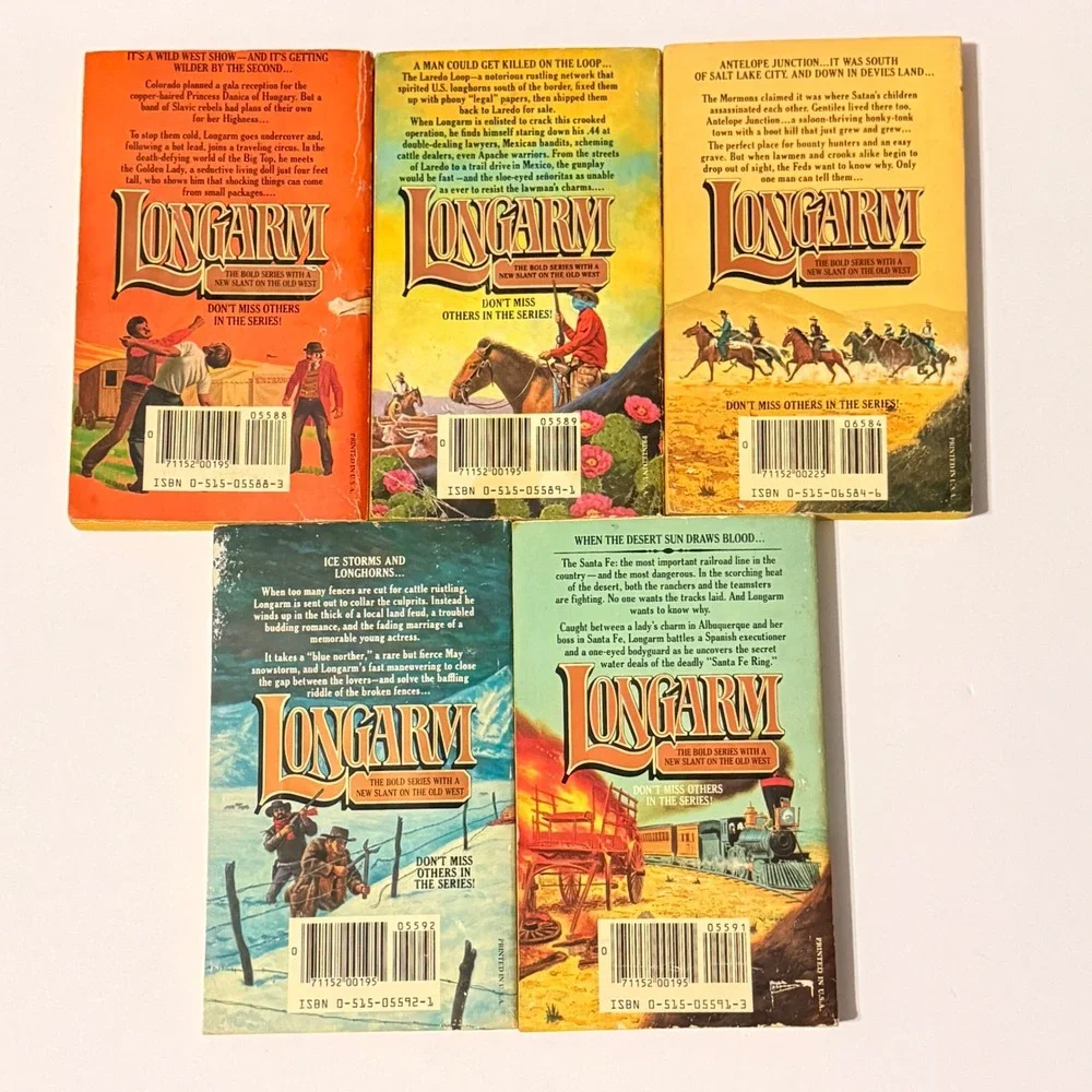 Longarm Western Paperback Book Lot Tabor Evans Jove 1981 Numbers 32 33 34 35 36